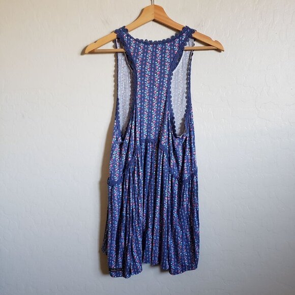 Matilda Jane Beyond the Horizon Tank Floral Flowy Top Lace Blue Sz Women's Small - Picture 8 of 11